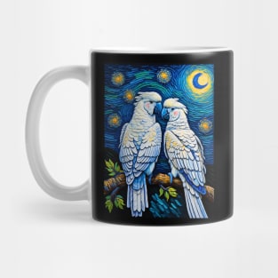 White Cockatoo in starry night Mug